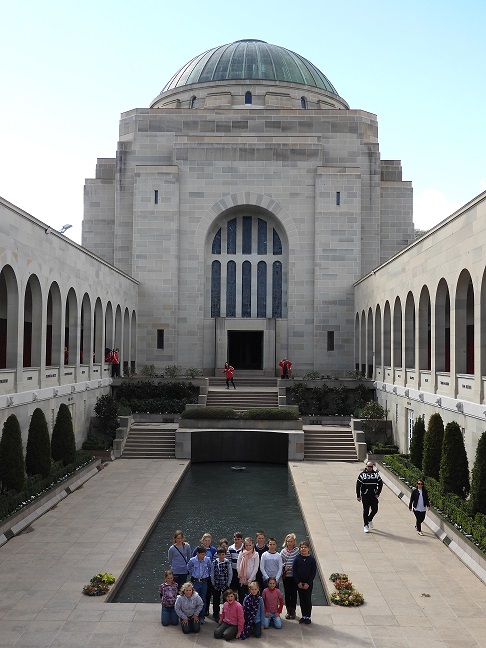 Students at the War Memorial